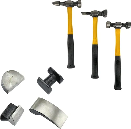 Miniatura 3 de ATE Pro. USA - 7pc Heavy Duty Auto Body Hammer y Dolly Kit, Herramientas de reparación de carrocería automática