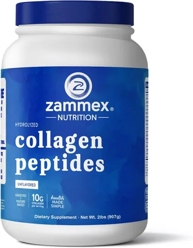 Miniatura 2 de Zammex Péptidos de colágeno en polvo sin sabor 60+90 porciones