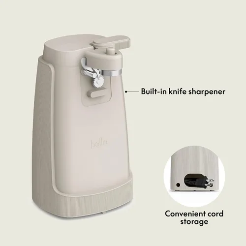 Miniatura 2 de bella Abrelatas eléctrico y afilador de cuchillos, palanca de corte extraíble, almacenamiento de cables, hoja de acero inoxidable, leche de avena