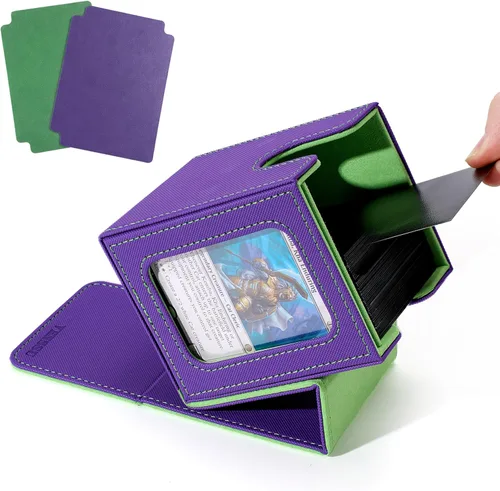 Miniatura 26 de Venssu MTG Caja de Mazos para Exhibición Commander, Caja de Mazos de Cartas que Cabe 100 Cartas con Doble Funda, Caja de Almacenamiento de Cartas