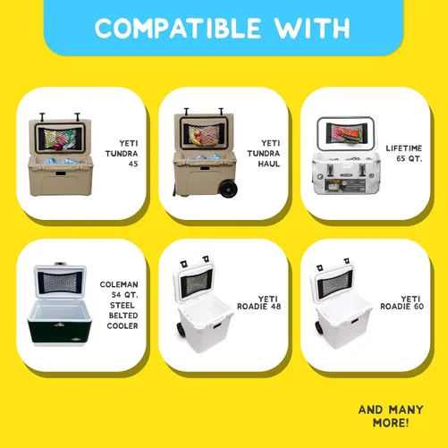 Miniatura 3 de Red para hielera para almacenamiento en seco y organización – Compatible con YETI, RTIC, Ninja, Igloo, Coleman, Lifetime, Pelican Ice Chests