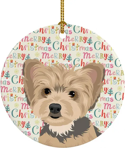 Miniatura 135 de Caroline's Treasures Bulldog Francés Azul de Navidad Adorno de Cerámica Decoraciones Colgantes para Árbol de Navidad para Hogar Navidad, Festividad