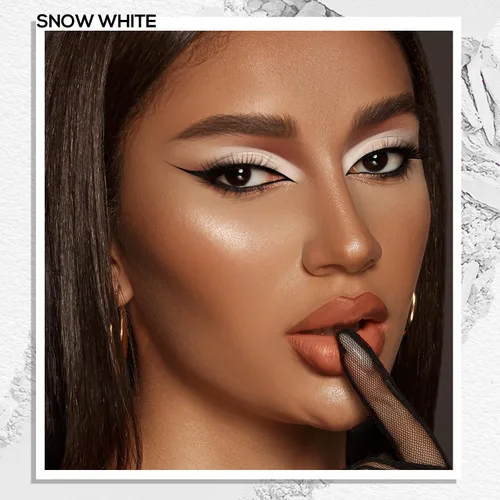Miniatura 2 de MAKI YIKA Paleta de sombra de ojos blanca mate para mujer, sombra de ojos en polvo blanco pigmentado para ojos marrones, paleta de maquillaje