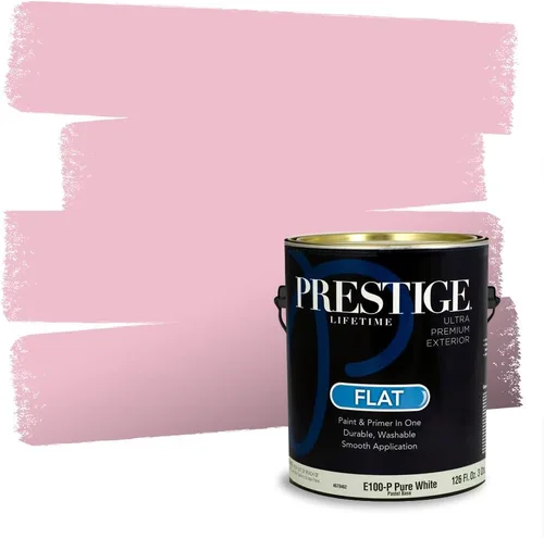 Miniatura 218 de Prestige Paints Pintura exterior e imprimación en uno, 1 galón, plano, coincidencia comparable de Valspar* Amber Rose*