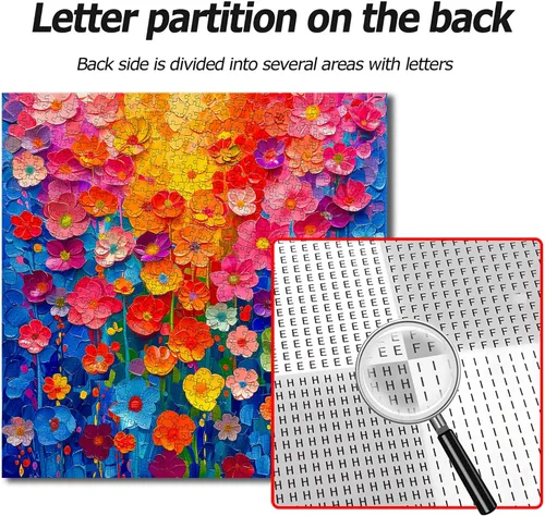 Miniatura 6 de Rompecabezas para adultos de 1000 piezas, rompecabezas de pared de flores coloridas para adultos, pintura de arte floral, flores de arco iris