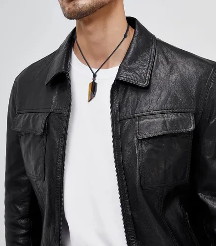 Miniatura 2 de COAI - Collar con dije de piedra en forma de colmillo de lobo para hombre y mujer