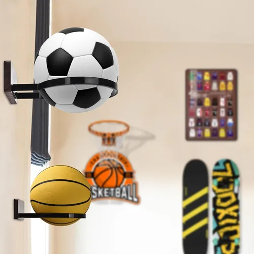 Miniatura 9 de Soporte de pared para baloncesto, múltiples bolas de almacenamiento, decoración de pared para baloncesto, fútbol, voleibol, colección de voleibol