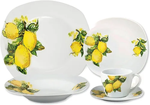 Miniatura 5 de Elegante y elegante vajilla cuadrada de porcelana de 20 piezas, servicio para 4 personas para organizar fiestas y eventos, diseño de chef