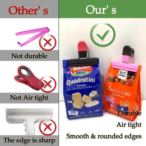 Miniatura 5 de Paquete de 11 clips para bolsas de alimentos para paquetes de alimentos, bolsas de almacenamiento de papas fritas, resistentes para aperitivos, 6