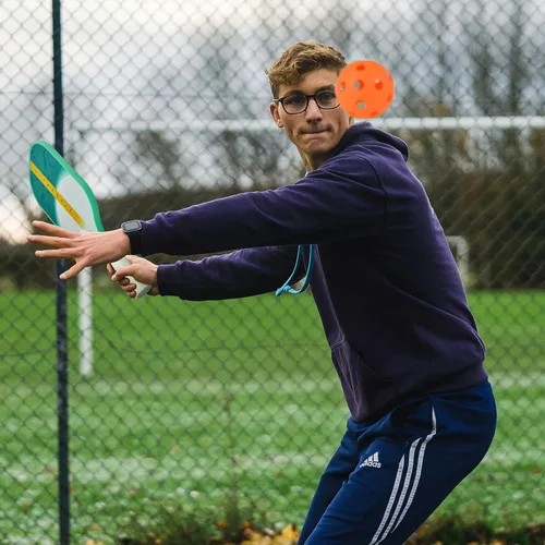 Miniatura 6 de Juego de 2 palas de pickleball de fibra de carbono con 2 paletas, funda de transporte, 4 bolas, juego de 2 paletas ligeras con 4 bolas, 1 bolsa