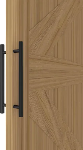 Miniatura 13 de Manijas Redondas de Puerta de Granero de Titanio Dorado 12"/24"/36"/48"/59", Manija Larga de Puerta Francesa de Empujar y Tirar de Doble Cara