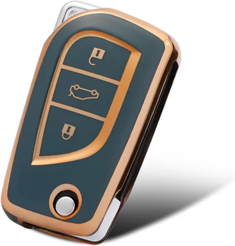 Miniatura 16 de Compatible con funda para llavero Toyota con patrón dorado, TPU suave, protección de 360 grados, para llave inteligente Fortuner Tundra Camry RAV4