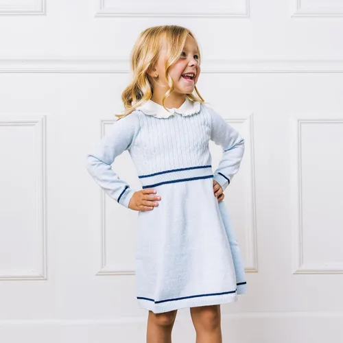 Miniatura 4 de Hope & Henry Vestido Ponte de aspecto francés con lazo para niña