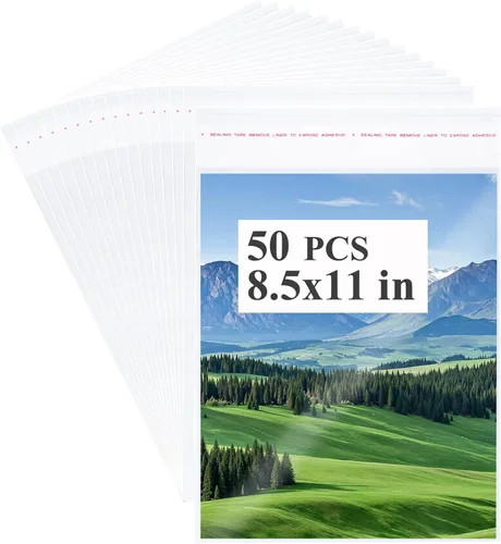 Miniatura 8 de 100 bolsas resellables para revistas, fundas de plástico transparente para papel de 8.5 x 11 pulgadas, cómics, impresiones artísticas