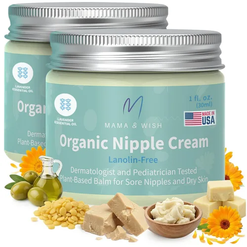 Miniatura 12 de Mama & Wish® Crema orgánica para pezones segura para la lactancia materna, bálsamo para pezones para lactancia materna, sin lanolina, esenciales