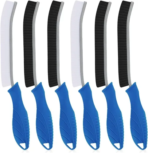 Miniatura 12 de TQRR 3 piezas cepillo de cerdas duras para limpieza de grietas, cepillo de limpieza, cepillo de limpieza para fregadero de cocina, cepillo para Negro