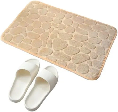 Miniatura 8 de Alfombra antideslizante de Baño con Relieve de Adoquines, Alfombras Antideslizantes En Lavabo, Alfombra De Suelo Lateral De Bañera, Felpudo De