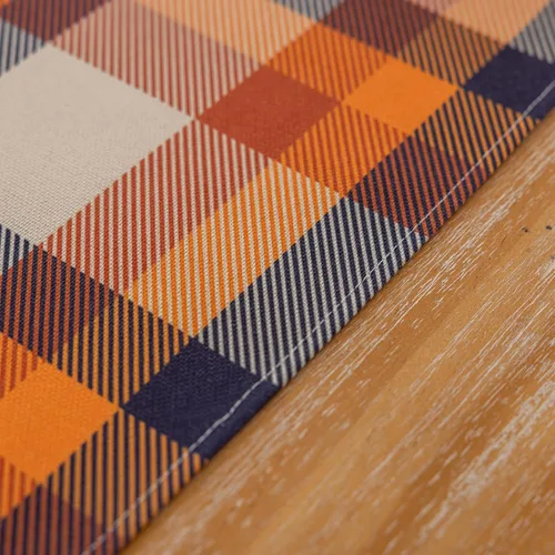 Miniatura 6 de Keketoarrange Camino de mesa de otoño a cuadros, patrón de Acción de Gracias, cosecha de otoño, centro de mesa, decoración de mesa de fiesta