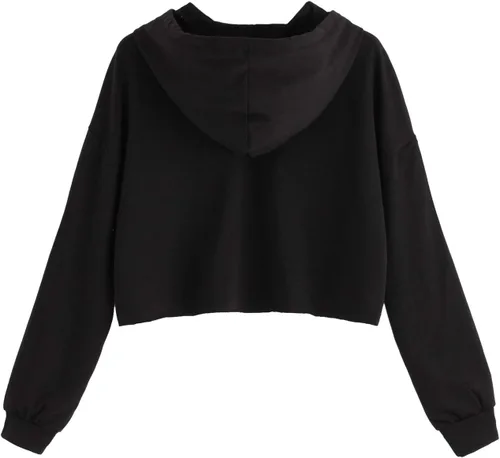 Miniatura 2 de SweatyRocks Sudadera casual de manga larga con capucha y cordón para mujer