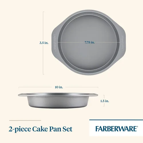Miniatura 2 de Juego de utensilios para hornear Farberware GoldenBake, antiadherente, redondo, aislado, dos de 20 cm, color gris