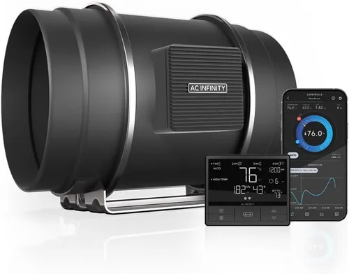 Miniatura 16 de AC Infinity CLOUDLINE H4, ventilador silencioso de conducto en línea de 4 pulgadas con controlador de velocidad, ventilador de ventilación a prueba