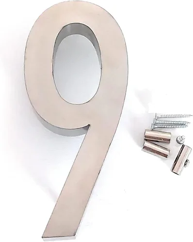 Miniatura 11 de Números de casa/letra de acero inoxidable de 8 pulgadas, grado 316 (UNS S31600), número de calle para exteriores, interiores, edificios