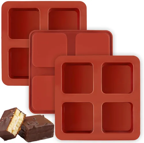 Miniatura 8 de JOERSH Molde de silicona para pastel en forma de cubo Molde cuadrado 3D de mini mousse de 2 x 2 x 2 pulgadas, moldes de postre francés