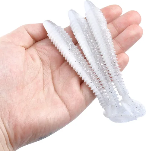 Miniatura 5 de RUNCL Swimbaits - Paleta de 10/20/30/40 unidades, cola de paleta de 5/4/3/2 pulgadas, señuelo suave para lubina de trucha, cebo de plástico duradero