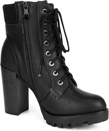 Miniatura 6 de DREAM PAIRS - Botines de tacón alto grueso para mujer