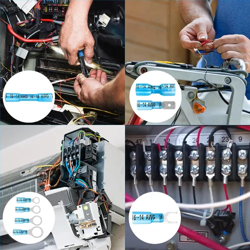 Miniatura 7 de Kuject 90 piezas conectores de alambre termorretráctiles, kit de terminales de cable eléctrico impermeables multiusos, conectores de crimpado