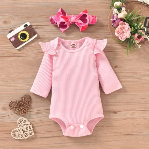 Miniatura 209 de Aalizzwell Conjunto de mameluco acanalado para bebé recién nacido prematuro para otoño e invierno
