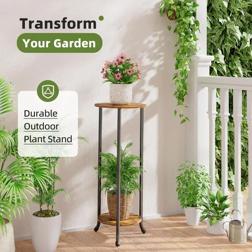 Miniatura 4 de Simple Trending Soporte para plantas para interiores y exteriores, 29.4 pulgadas de alto, estante de almacenamiento de flores, juego de 2, estante