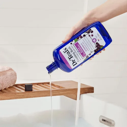 Miniatura 5 de Dr Teal's Baño espumoso con sal pura de Epsom, saúco negro con vitamina D, 34 onzas líquidas (paquete de 4)