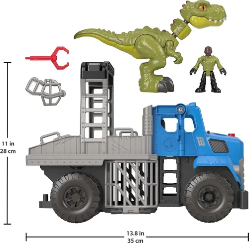 Miniatura 5 de Fisher-Price Imaginext - Juguete Jurassic World Dominion, vehículo transportador de dinosaurios Break Out y dinosaurio T. rex para niños
