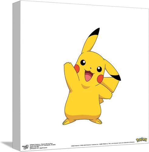 Miniatura 10 de Trends International Gallery Pops Pokemon - Pikachu Waving Pose - Arte de pared, versión enmarcada blanca, 12 x 12 pulgadas Versión enmarcada