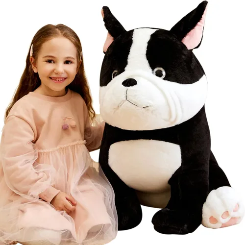 IKASA Peluche de perro gigante de bulldog francés, juguetes suaves grandes de 25 pulgadas, juguetes suaves para cachorros grandes, tamaño enorme,