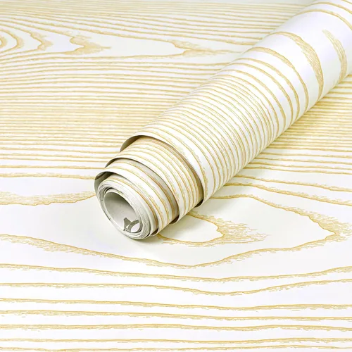Miniatura 16 de Yun-aeon Papel de contacto de madera natural y gris oscuro, papel tapiz autoadhesivo de 17.3 x 236 pulgadas, autoadhesivo, extraíble, vintage