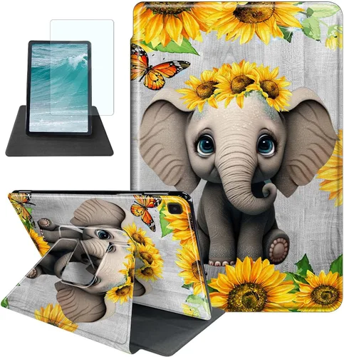 Miniatura 23 de Rossy Funda para Samsung Galaxy Tab A7 Lite de 8.7 pulgadas 2021 (SM-T220/T225/T227) + protector de pantalla giratorio de 360 grados con soporte
