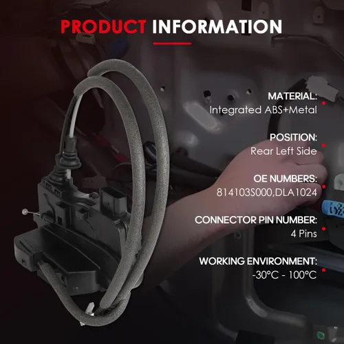 Miniatura 3 de CCIYU Actuador de cerradura de puerta trasera izquierda del lado del conductor Compatible para Hyundai Sonata 2011 12 13 14 2015 Actuador