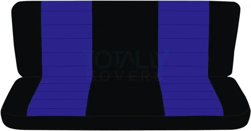 Miniatura 13 de Totally Covers Compatible con fundas de asiento de camión de dos tonos Ford F-150 Super Cab 1997-2003 (banco dividido trasero 40/60): negro y azul