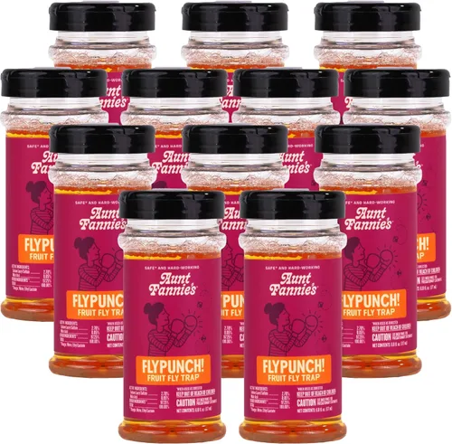 Miniatura 8 de Trampa para Moscas de la Fruta FlyPunch de Aunt Fannie's para Uso en Interiores y Cocina, Lista para Usar, Hecha con Ingredientes de Base Vegetal