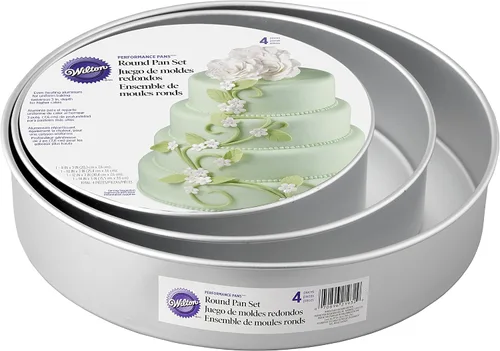 Miniatura 17 de Wilton Juego de moldes redondos de aluminio, 4 piezas para pasteles en capas, duradero, calentamiento uniforme, resistente al óxido, utensilios