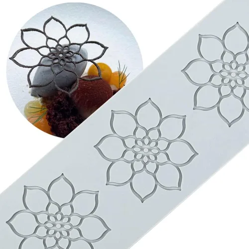 Miniatura 6 de TUKE Moldes de encaje para decoración de pasteles, moldes de silicona de hojas 3D para hornear moldes de gomitas, moldes de fondant de arcilla