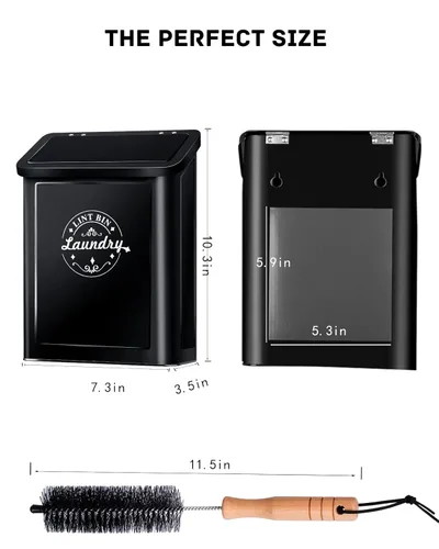 Miniatura 6 de SACREDAY Contenedor magnético de pelusa para organización y almacenamiento de lavandería con cepillo, para colgar en la pared, para decoración