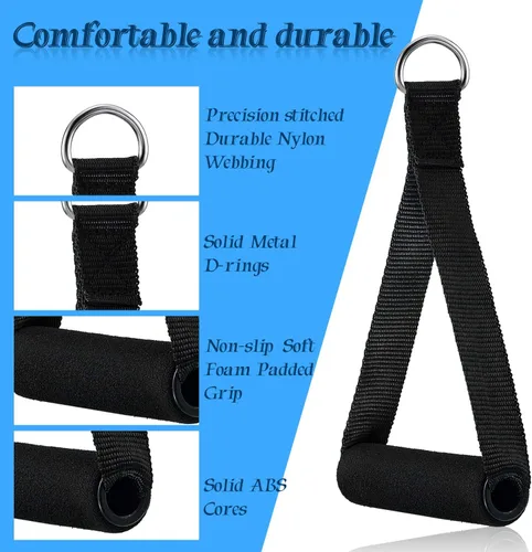 Miniatura 3 de Sumind 8 manijas de ejercicio de gimnasio, accesorios de máquina de cable de repuesto para equipo de gimnasio en casa, bandas de resistencia