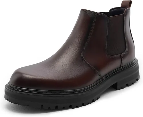 Miniatura 12 de Holy dove Botas Chelsea con plataforma y puntera ancha para hombre, botas casuales de vestir al tobillo