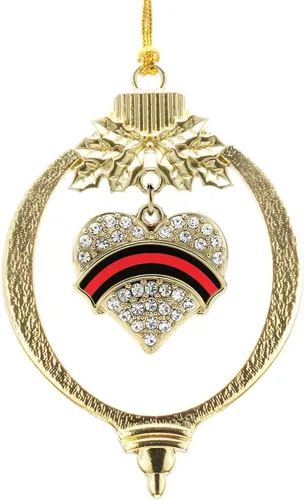 Miniatura 69 de Inspired Silver - Wrestling - Adorno de Navidad dorado - Adorno de árbol de Navidad con dije de corazón con circonita cúbica - Decoración colgante