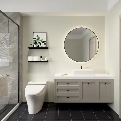 Miniatura 6 de Boswillon Juego de 2 estantes flotantes montados en la pared, modernos estantes de pared negros para almacenamiento con labio, estante de repisa