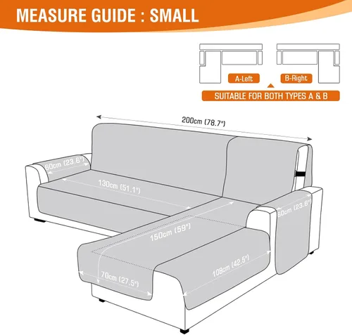 Miniatura 3 de VANSOFY Fundas para Sofá Seccional 100% Impermeables Funda Deslizable para Sofá en Forma de L 3 Piezas Reversible Funda para Chaise Lounge para Sofá