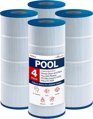 LifeSupplyUSA Filtro de repuesto para piscina Pleatco Pentair CCP320, PCC80-PAK4, Unicel C-7470, R173573, Filbur FC-1976, 178580, 817-0081,
